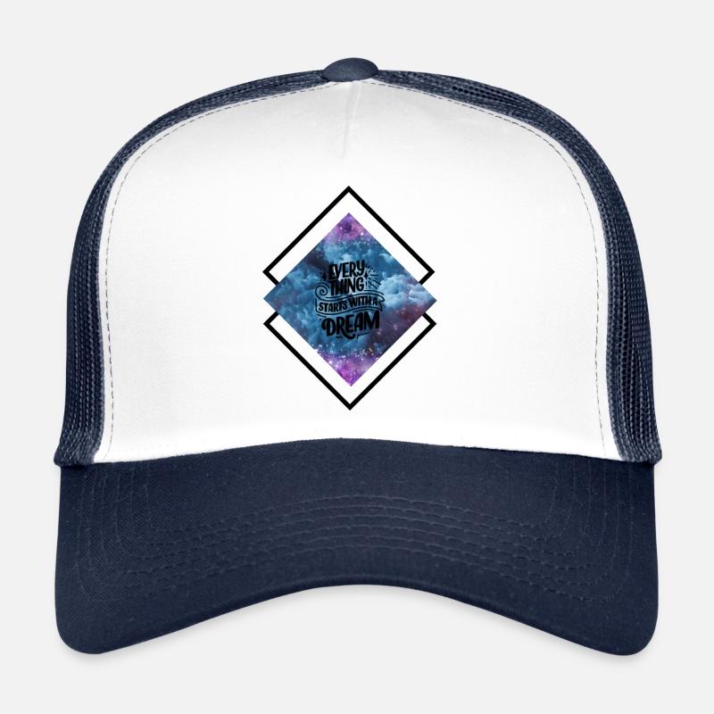 DREAM TRAUM HOFFNUNG WUNSCH HOPE - Trucker Cap - Weiß/Navy