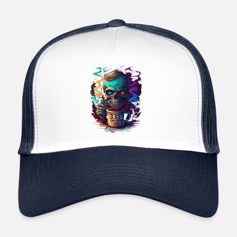 Crâne | Café | coloré | Crâne coloré Casquette trucker 