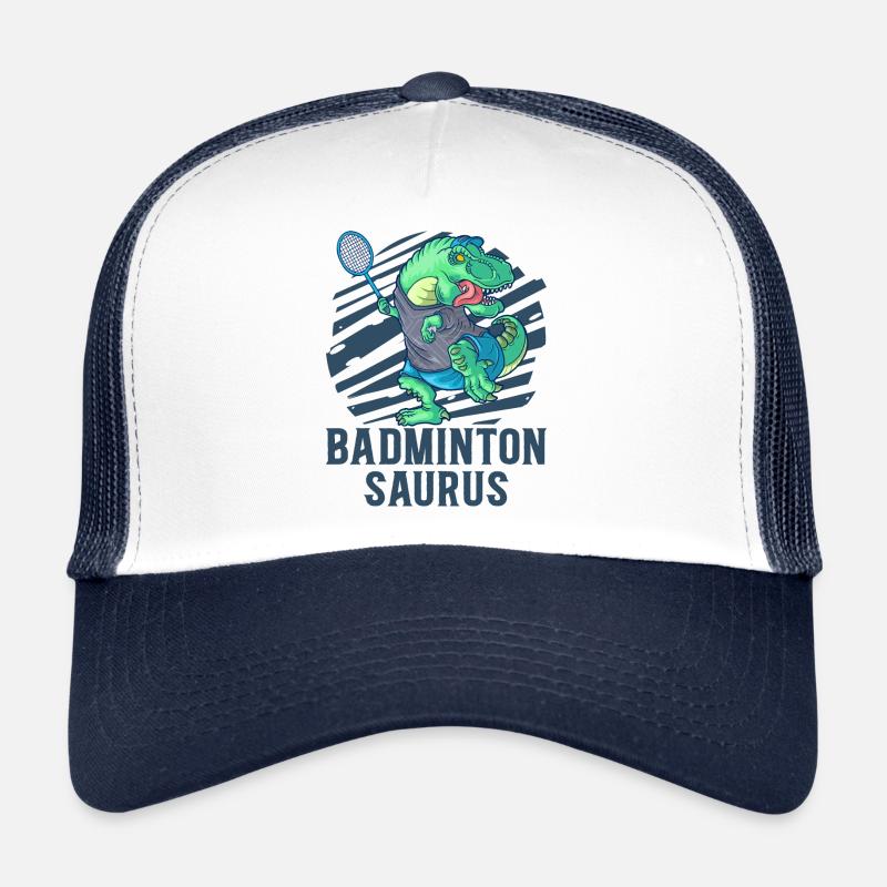 Badminton Saurus Dinosaur T-Rex Raquette de badminton Casquette trucker 