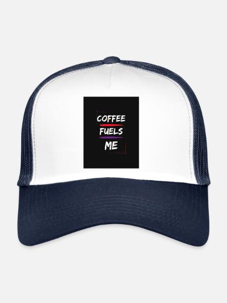 Coffe Fuels me - Trucker Cap - white/navy - Front