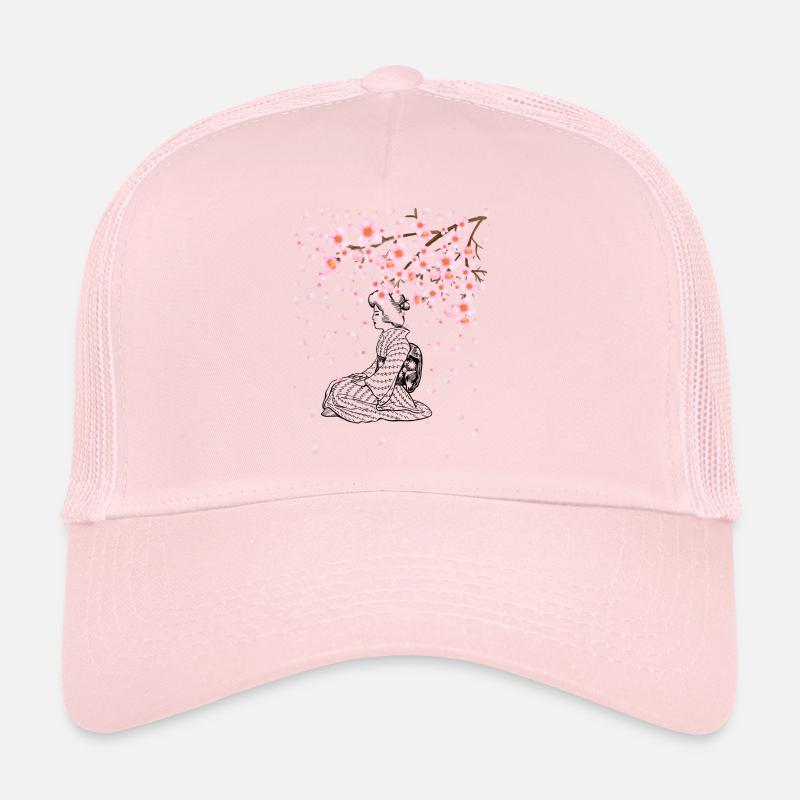 Geisha under the cherry tree Trucker Cap