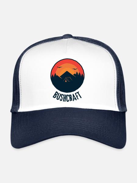 Bushcraft survival - Trucker Cap - white/navy - Front
