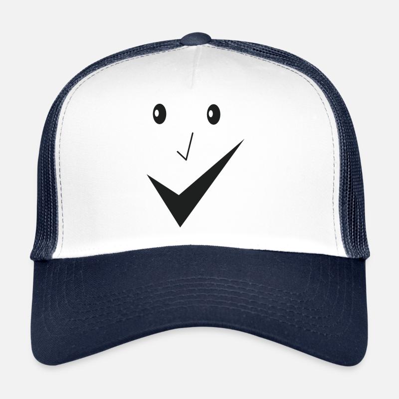 Feines Lächeln - Feines Gesicht E03. - Trucker Cap - Weiß/Navy