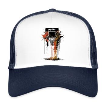 Basketballkorb-Rückwand - Trucker Cap - Weiß/Navy - Vorne