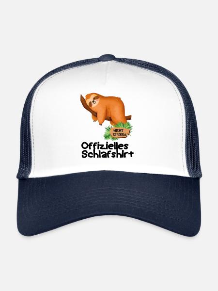 Lustiges Offizielles Schlaffshirt Geschenk Geburts - Trucker Cap - Weiß/Navy - Vorne