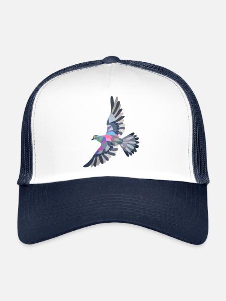 pigeon vole - Casquette trucker  - blanc/marine - Devant