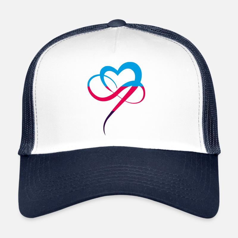 Polyamour Flag Infinity Heart Coeur coloré Casquette trucker 