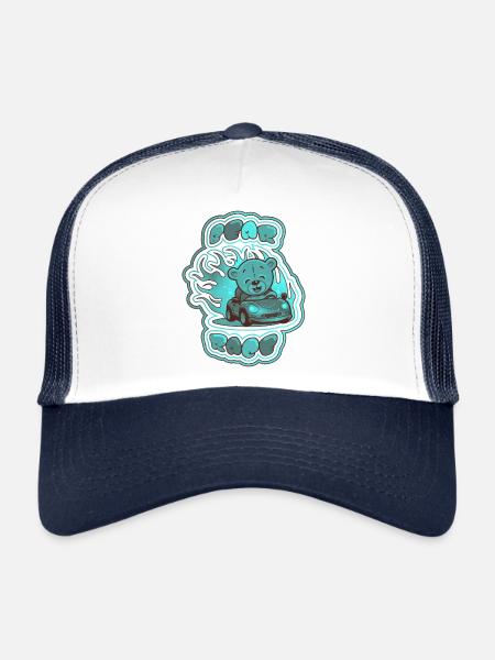 Course de l'ours en peluche 3 - Casquette trucker  - blanc/marine - Devant
