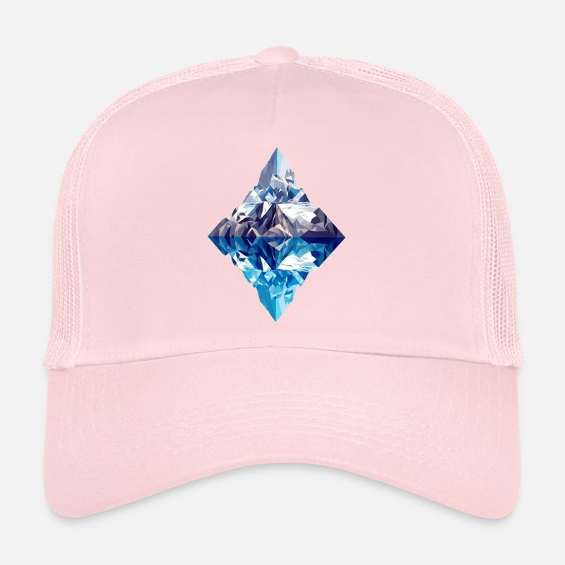 Montagne Low Poly Abstrait avec réflexion dans l’eau Casquette trucker 