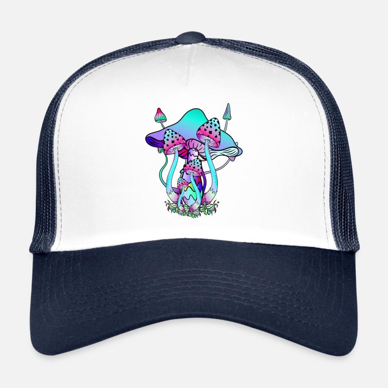 Mushrooms Neon Colors Mushroom Art Trucker Cap