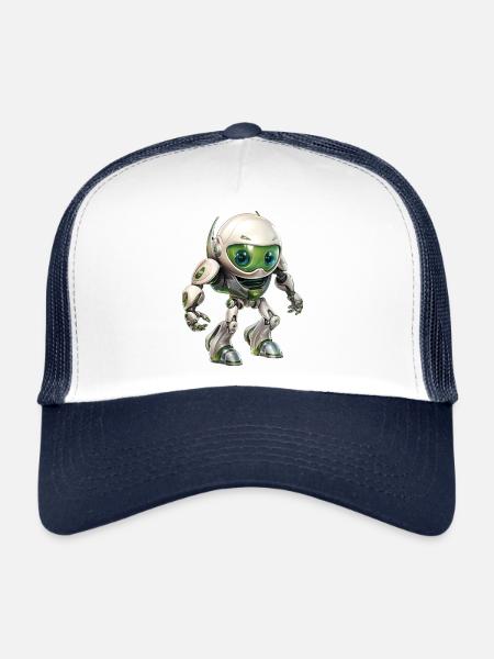 Drôle de robot Android de la galaxie Pegasus - Casquette trucker  - blanc/marine - Devant