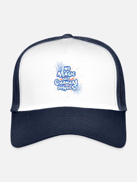 Pas de magie, juste de la conception de physique quantique - Casquette trucker  - blanc/marine - Devant