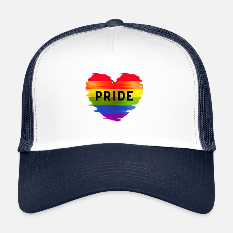 LGBTQ+ Herz - Trucker Cap - Weiß/Navy
