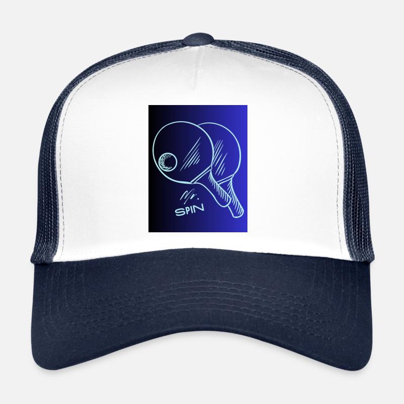 Mr Spin Tennis Tischtennis - Trucker Cap - Weiß/Navy