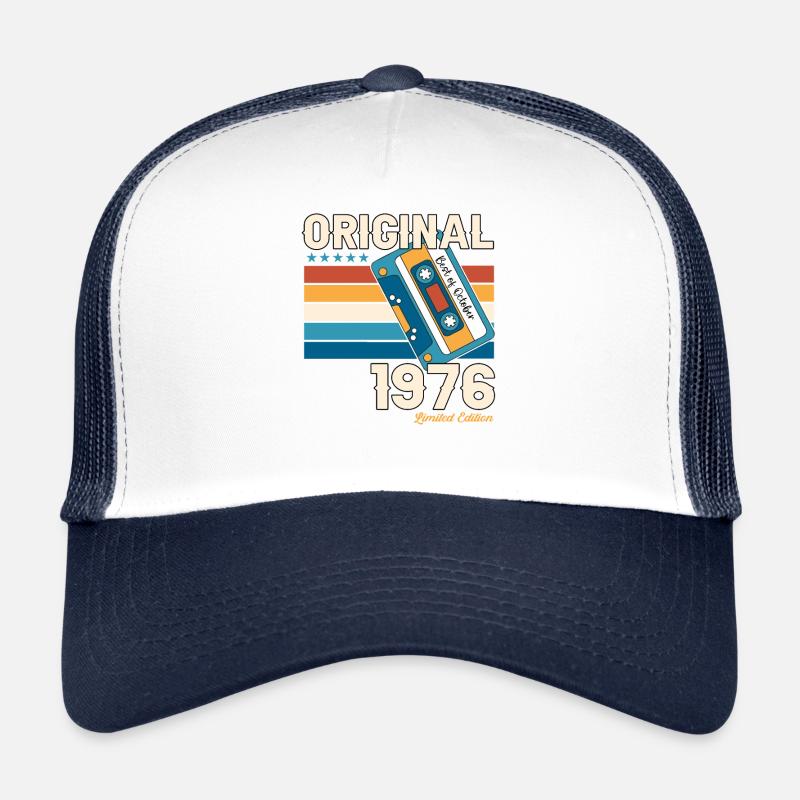 47e anniversaire mari octobre millésime 1976 cassette Casquette trucker 