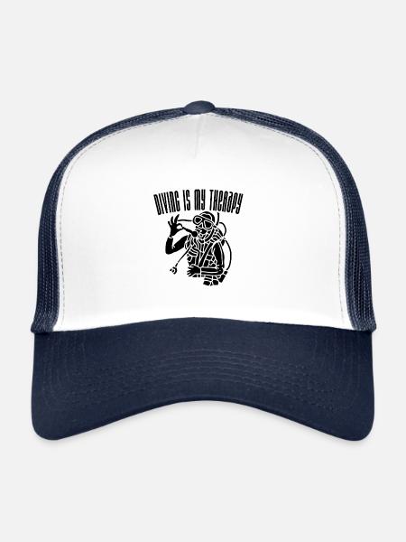 Diving Is My Therapy (2) - Trucker Cap - white/navy
