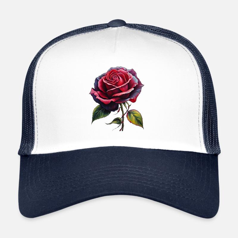 Une rose éternelle - Casquette trucker - blanc/marine