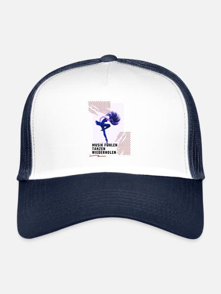 Dance, Feel Music, Dancing, Repeat, Gift - Trucker Cap - white/navy - Front