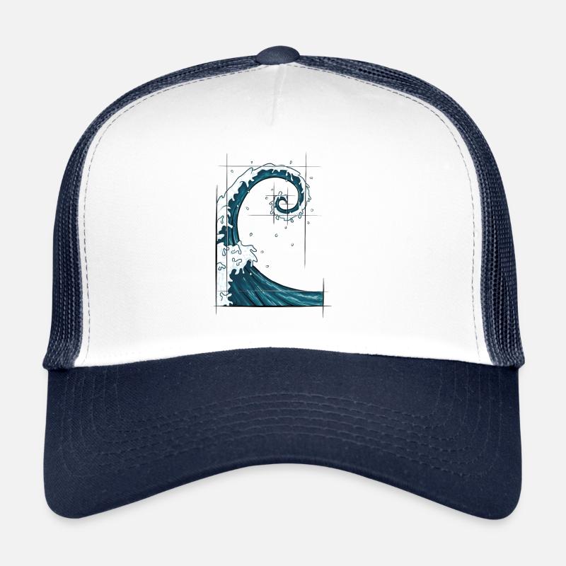 Fibonacci Spiral Nombre d’Or Surfer Wave Casquette trucker 