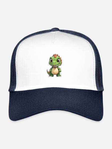 Cute dinosaur - Trucker Cap - white/navy - Front