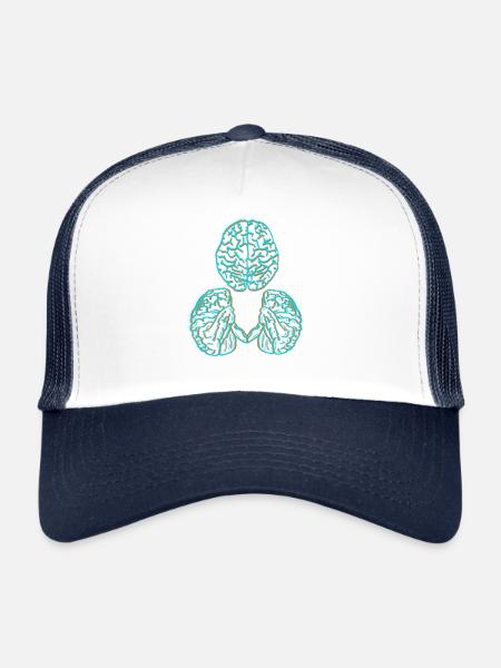 Brain - Trucker Cap - white/navy - Front