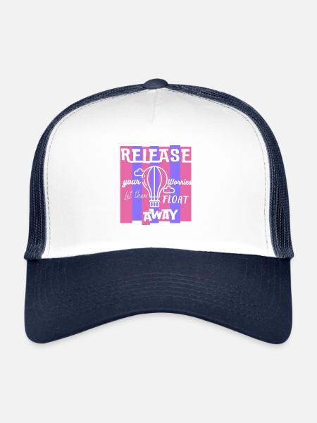 Laissez vos inquiétudes flotter - Casquette trucker  - blanc/marine - Devant
