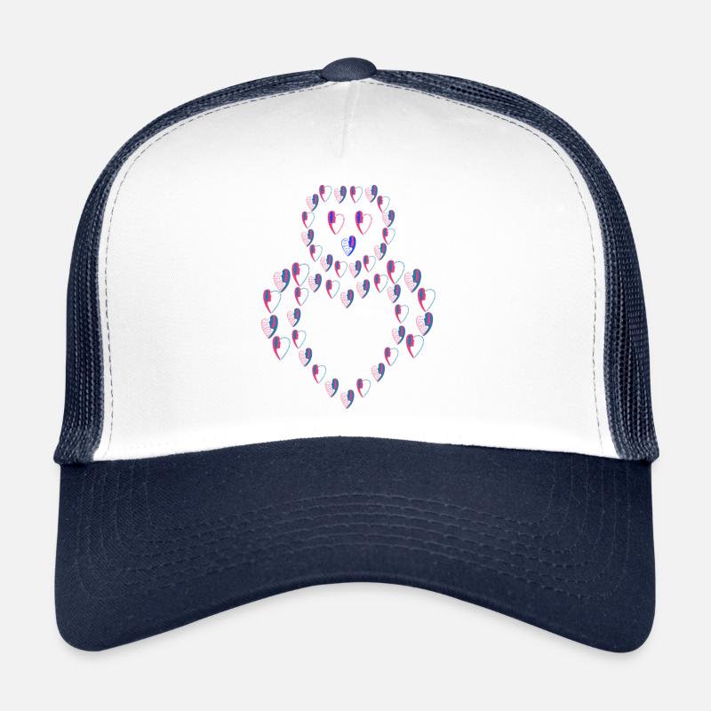 Abeille en coeur . Casquette trucker 