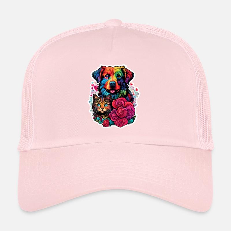 Hund, Katze und Rose Trucker Cap