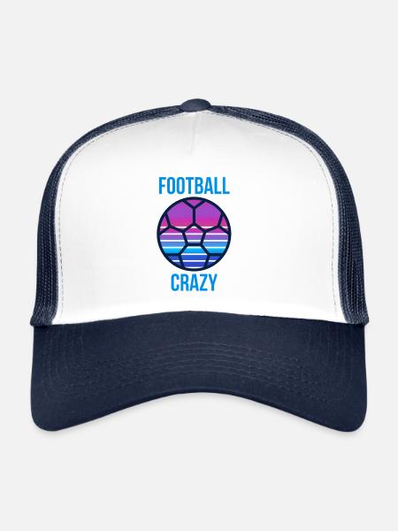 FOOTBALL PRESONALISE GIFT, FOOTBALL CRAZY - Trucker Cap - white/navy - Front