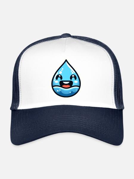 Eau qui sourit sur la mer - Casquette trucker  - blanc/marine - Devant