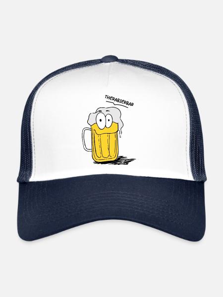 Funny Beer Picture Therabar - Trucker Cap - white/navy - Front