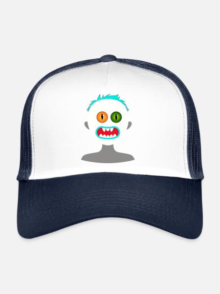 Scary human-shaped monster - Trucker Cap - white/navy - Front