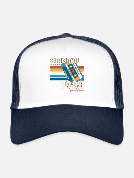 40ème Anniversaire Millésime Septembre 1984 Cassette 84 - Casquette trucker  - blanc/marine - Devant