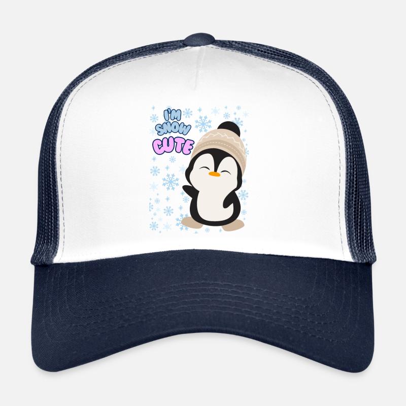 Niedlicher Winter-Pinguin-Pullover für Damen, ich bin schneeweiß süß Trucker Cap