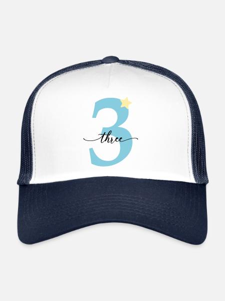 3rd birthday three years - Trucker Cap - white/navy - Front