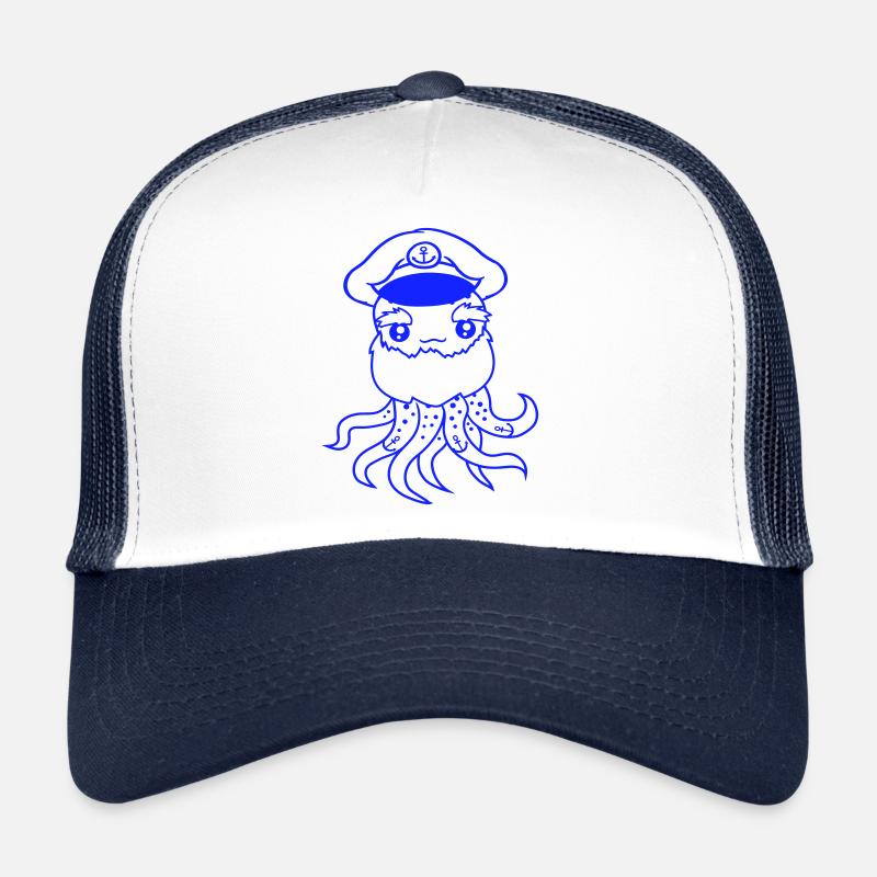 Old Octopus Octopus Cephalopod Captain Squid Trucker Cap