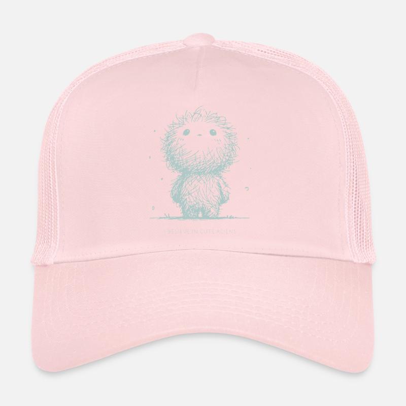 Je crois en l’adage minimaliste des extraterrestres mignons Casquette trucker 