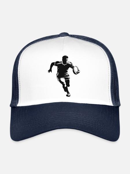 Rugby Player - Sport Design - Trucker Cap - white/navy - Front