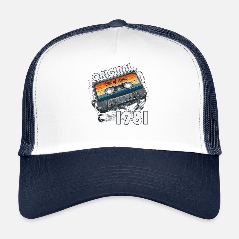 Cassette du 44e anniversaire avril 1981 - Casquette trucker  - blanc/marine