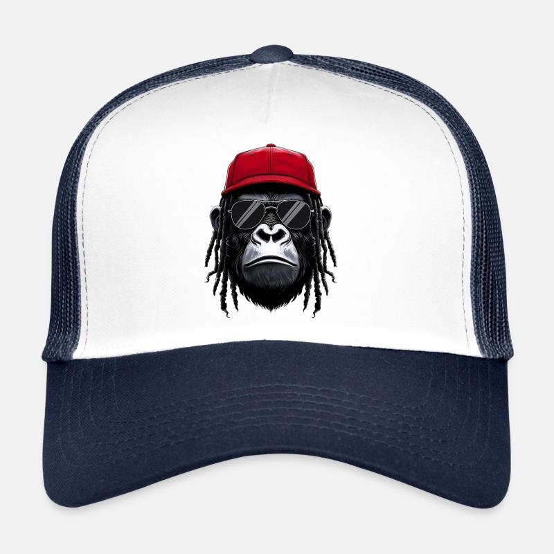 Cool Gorilla Hip Hop Rap Rapper Sunglasses Trucker Cap