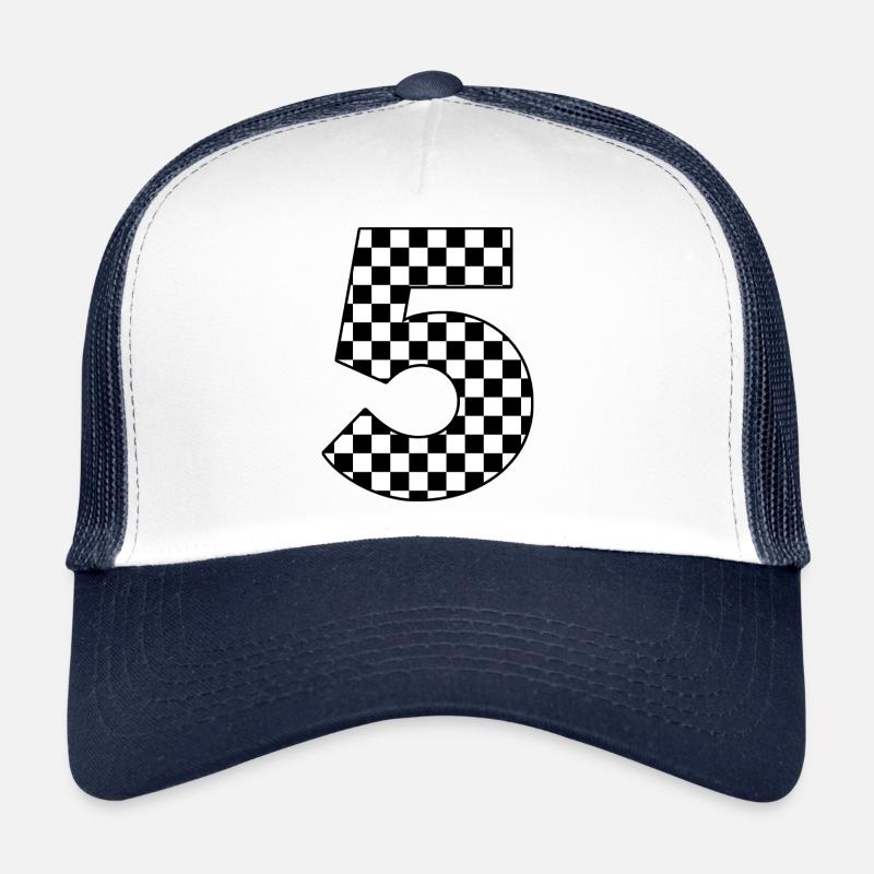Number 5 Plaid Trucker Cap