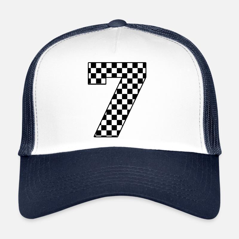Numéro 7 à carreaux Casquette trucker 