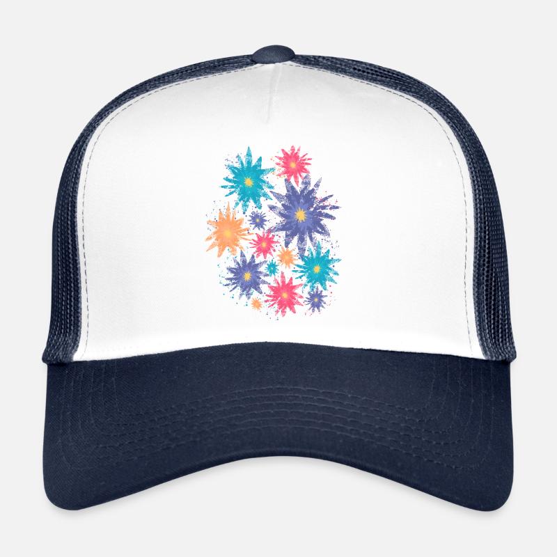 Fleurs colorées (d’occasion) 02 Casquette trucker 
