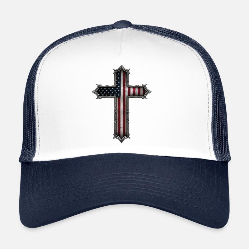 USA Cross Flag Trucker Cap