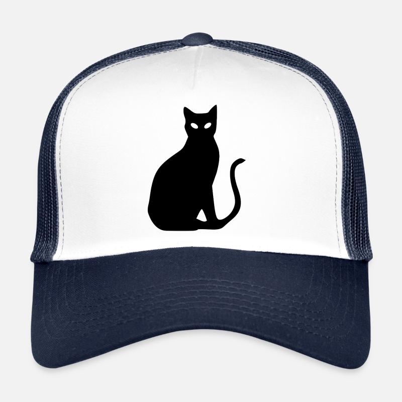 Silhouette de chat noir cadeau Cat Lover Casquette trucker 