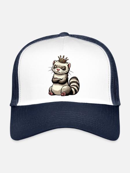 ferret ferret holder ferret owner - Trucker Cap - white/navy - Front