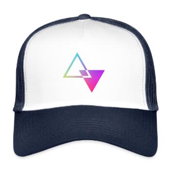 neon farbige Sanduhr - Trucker Cap - Weiß/Navy - Vorne