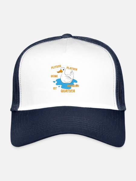 Drôle de dicton de canard - Casquette trucker - blanc/marine - Devant
