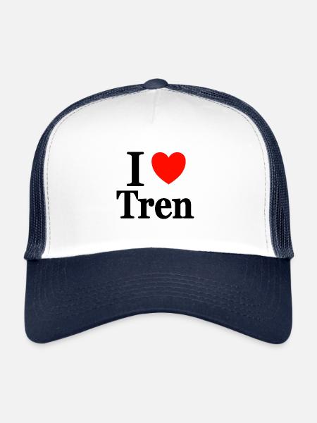 I Love Tren Bodybuilding Bodybuilder Strength Athletes - Trucker Cap - white/navy - Front