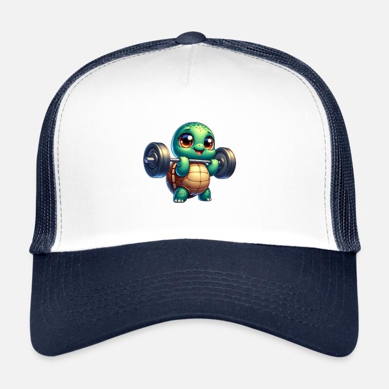 Drôle de tortue avec haltère haltérophilie Casquette trucker 
